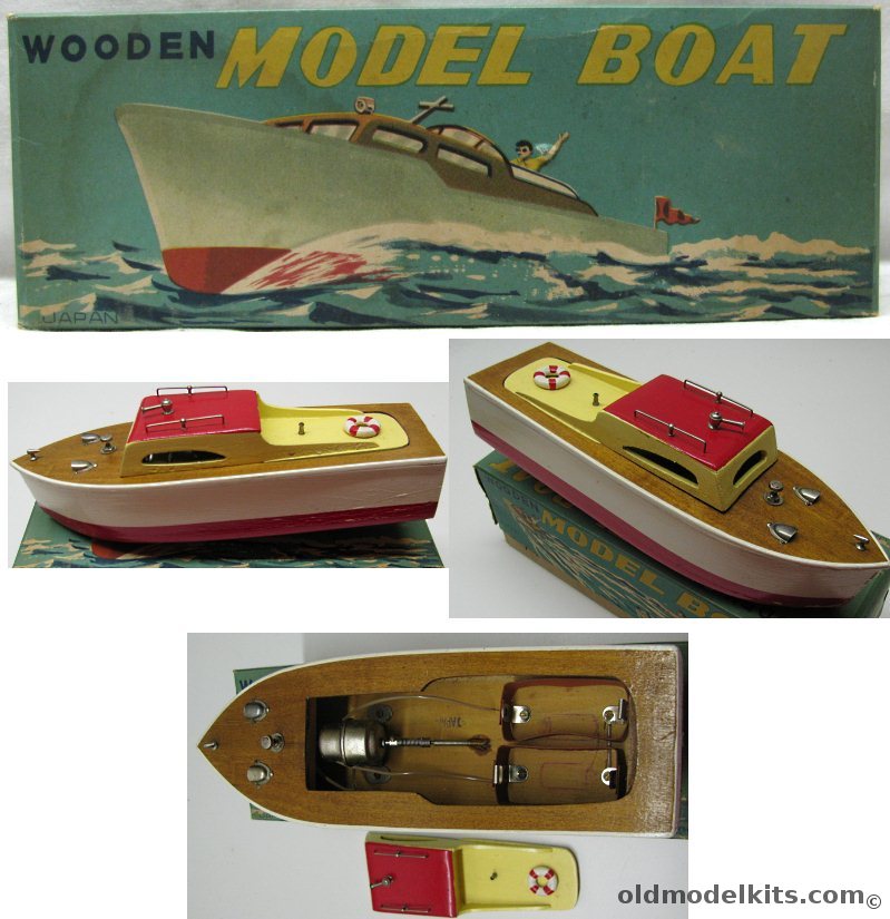 Cragstan Wooden Motorized Electric Boat Model - From 1950s Japan, 1331 plastic model kit